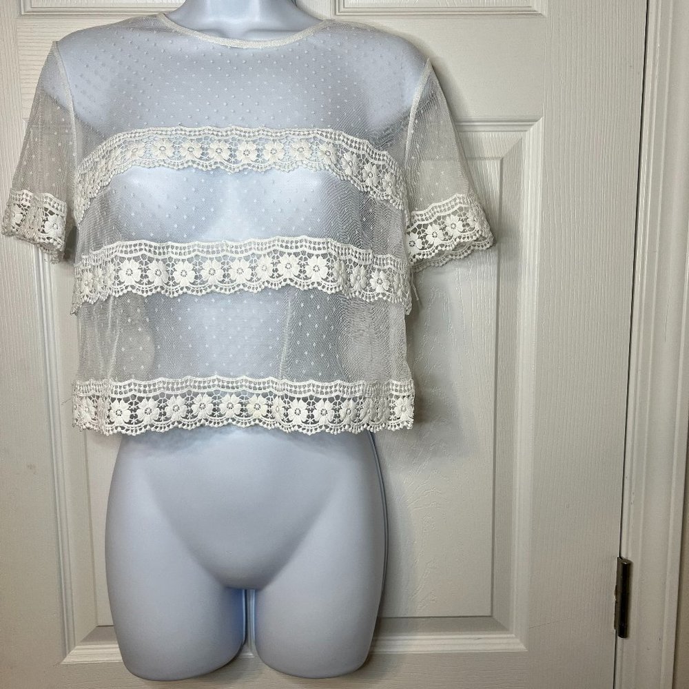 Sheer Floral Crop Top